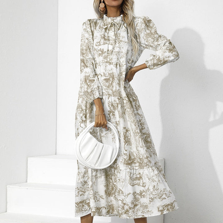 Levoire | Robe Imprimé Floral Automne Abricot