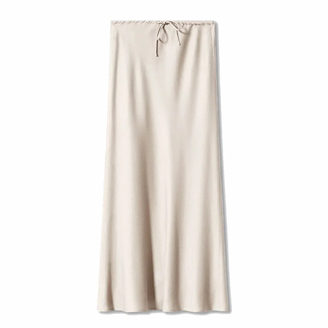 Levoire | Jupe Maxi Élégante Avec Cordon Beige