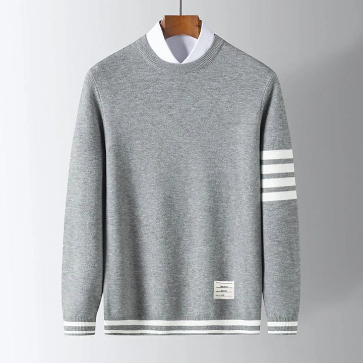 Levoire | Style Décontracté Élégant Pull À Col Rond Pour Hommes Gris