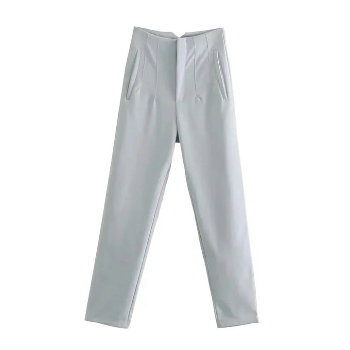 Levoire | Pantalons Formels Taille Haute Avec Une Coupe Slim Et Élégante Gris