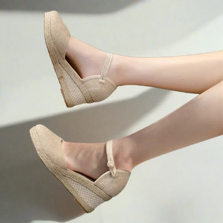 Levoire | Sandales À Talons Compensés Tendance Et Confortables Pour Femmes Beige