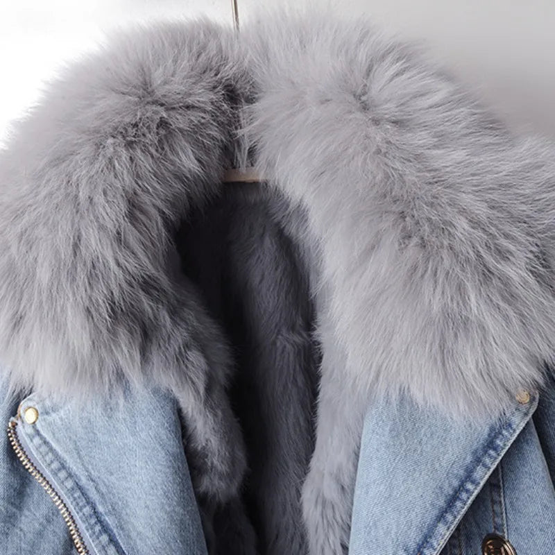 Levoire | veste en jean avec fourrure