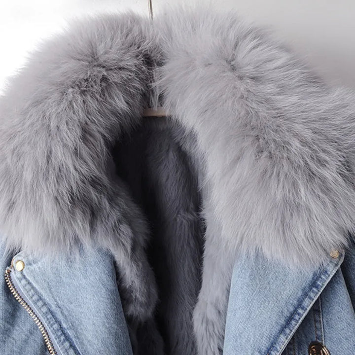 Levoire | veste en jean avec fourrure