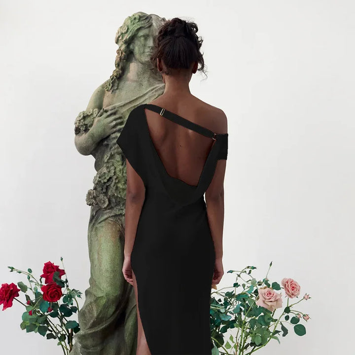 Levoire | Robe Maxi Fendue À Encolure Dégagée, À Dos Décolleté Et À Bretelles Droites
