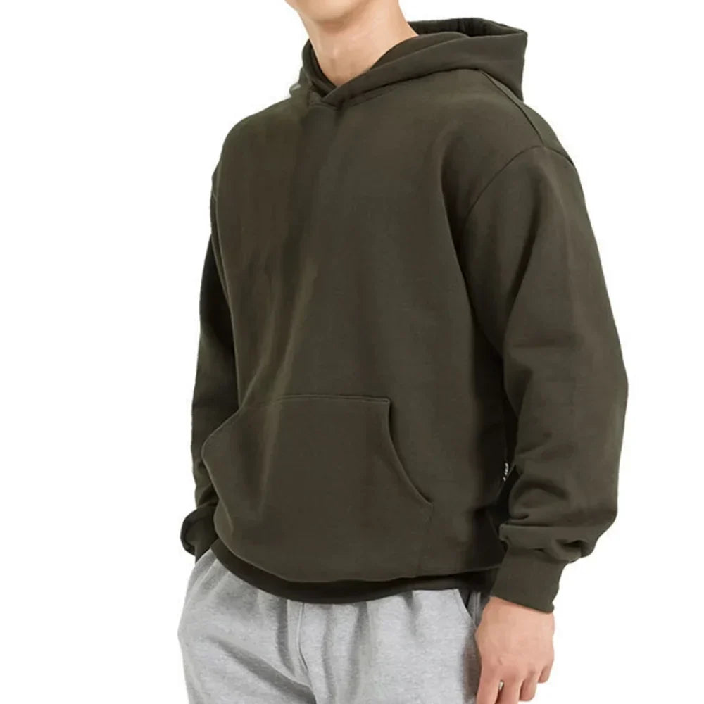Levoire | Pull À Capuche En Coton Classique Pour Le Confort Quotidien Vert militaire