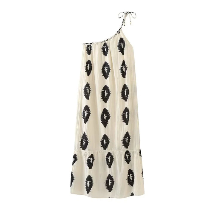 Levoire | Robe De Plage Boho Sans Manches Beige