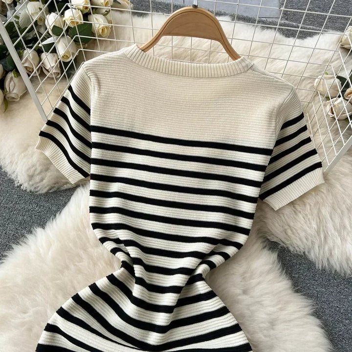 Levoire | Robe De Plage En Tricot Rayée