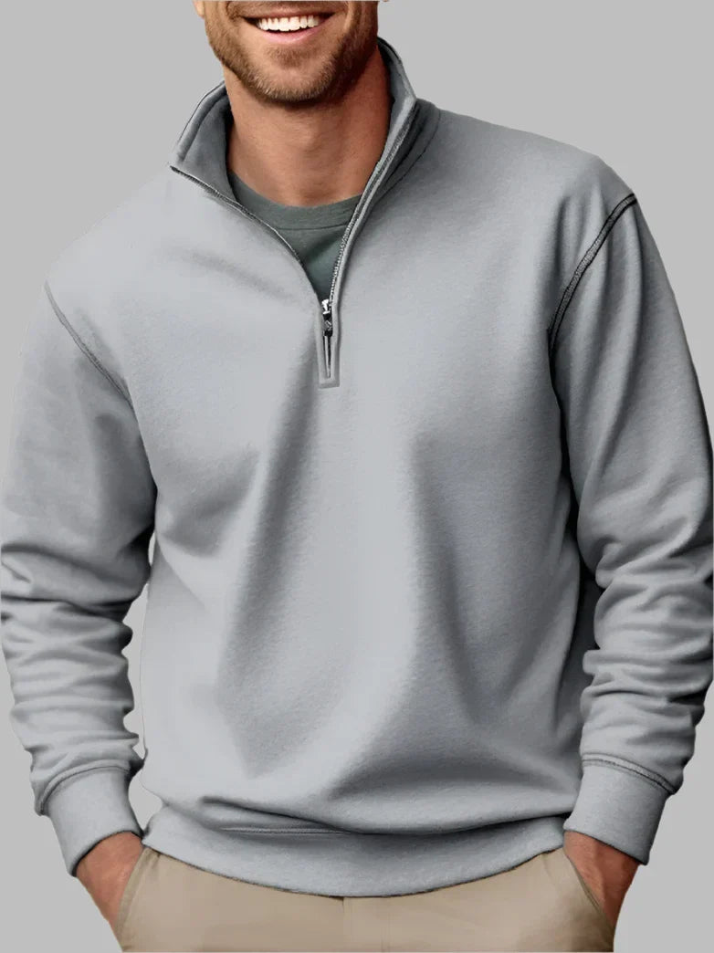Levoire | Pull Masculin Décontracté Avec Zip Pour Le Temps Libre Gris