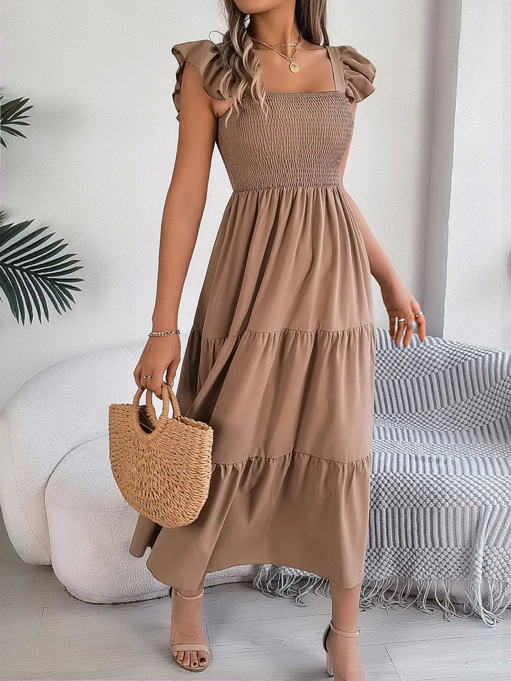 Levoire | Robe En Couches Élégante Khaki (Rapidement à la fin)