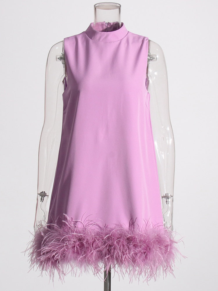 Levoire | Robe En Plumes Lilas