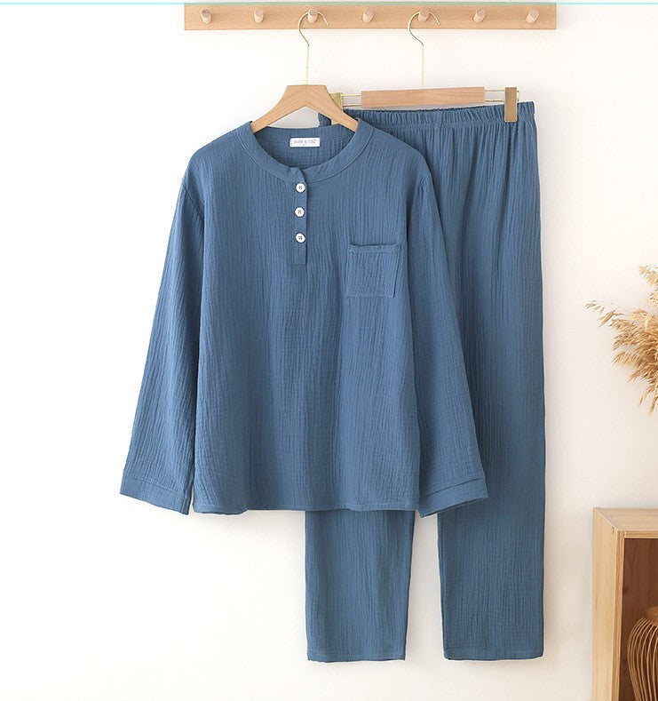 Levoire | Ensemble De Pyjama Décontracté En Coton Bleu
