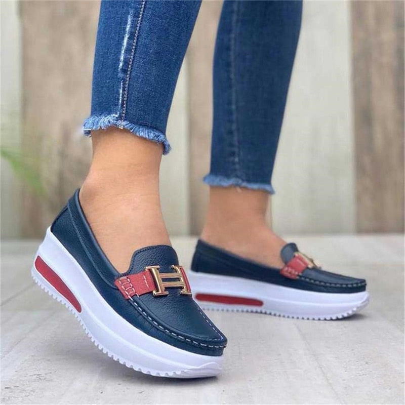 Levoire | Plateforme Baskets Femme Pour Un Confort À La Mode Bleu