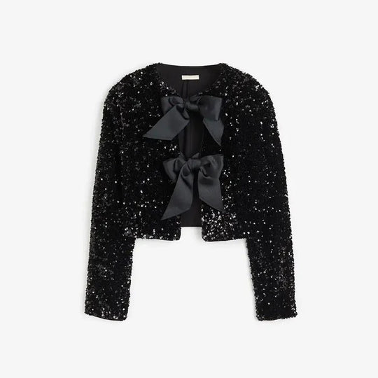 Levoire | Veste Scintillante Col Stylé Noir