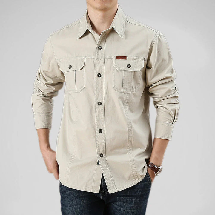 Levoire | Chemise Overshirt Décontractée Avec Plusieurs Poches Pour Hommes