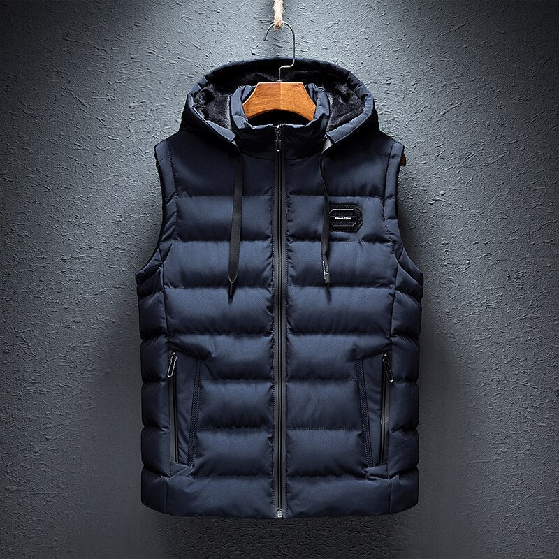 Levoire | Gilet avec Design Matelassé et Capuche pour l'Automne Bleu