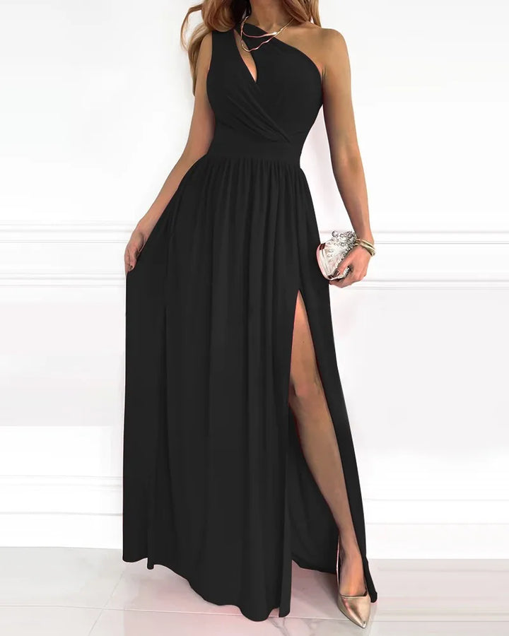Levoire | Robes Maxi Élégantes À Une Épaule Noir
