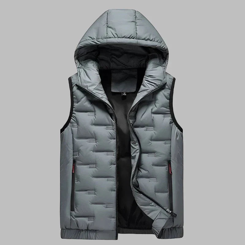 Levoire | Veste Intermédiaire Ultralégère Matelassée Avec Capuche Pour Hommes Gris