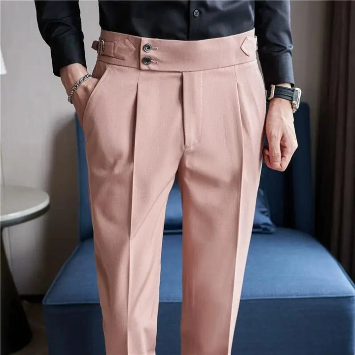 Levoire | Pantalons Décontractés Taille Haute Pour Hommes Avec Ceinture Rosa