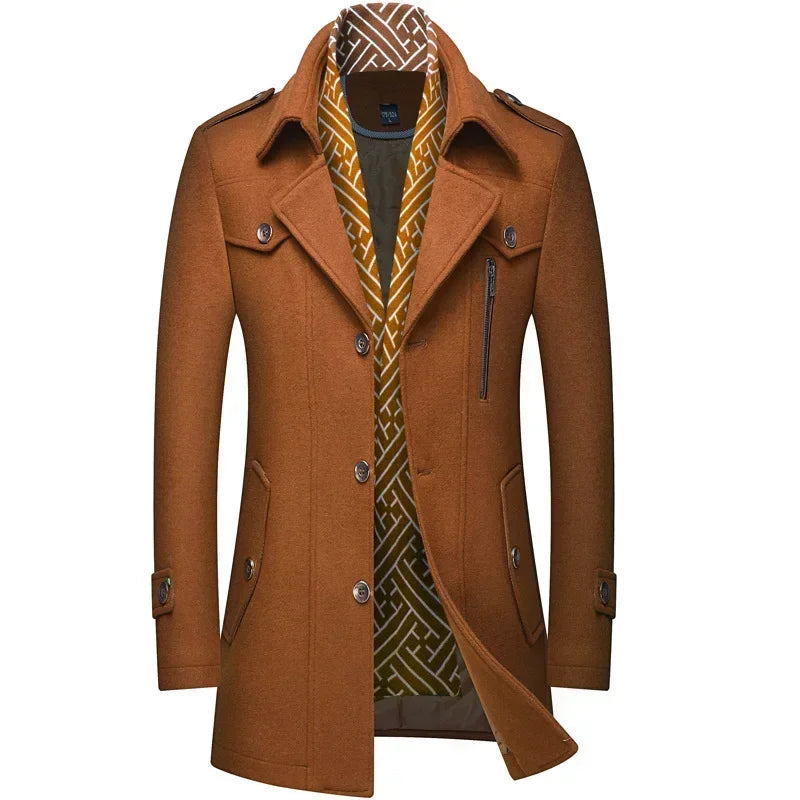 Levoire | Long Wool Coat With Buttons Gul