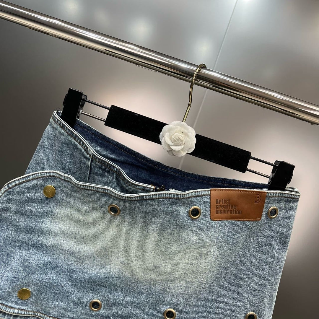 Levoire | Jupe En Denim Courte Pour Femmes Couleur de la figure