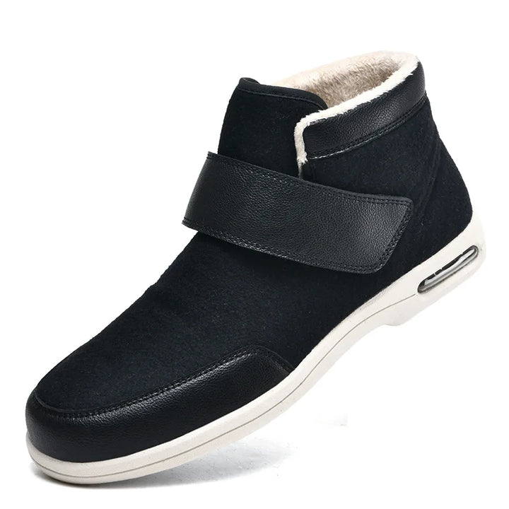 Levoire | Confortable Chaussure Large Pour Les Pieds Enflés Avec Fermeture Velcro Pour Hommes