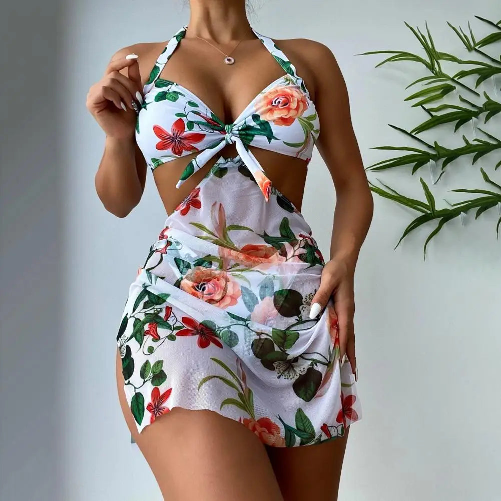 Levoire | Bikini Dos Nu Avec Jupe Pour Femme Blanc