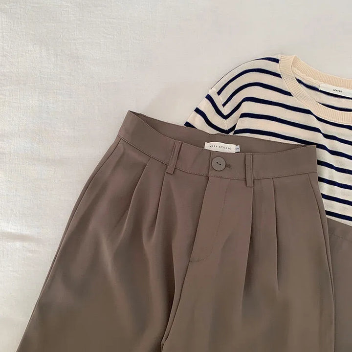Levoire | Pantalon Élegant Avec Jambes Évasées Braun
