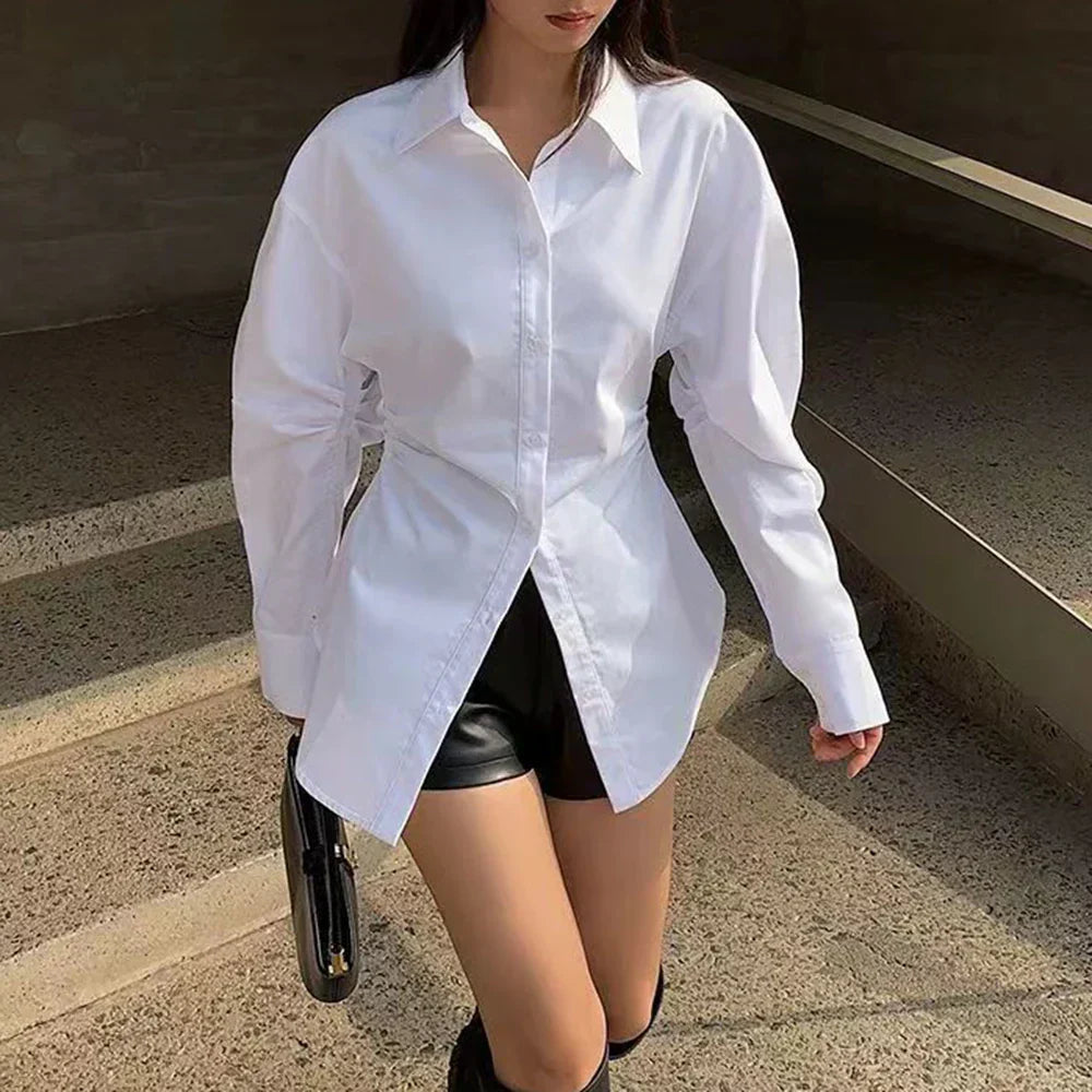 Levoire | Chemise À Boutons Avec Fente Pour Femmes Blanc