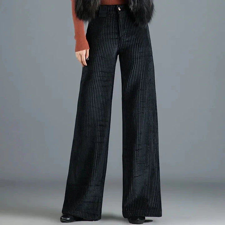 Levoire | Pantalon En Velours Côtelé Pour Femmes Noir