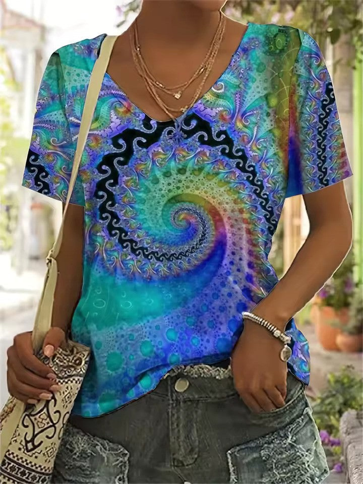 Levoire | T-Shirt À Décolleté En V Pour Femmes Bleu
