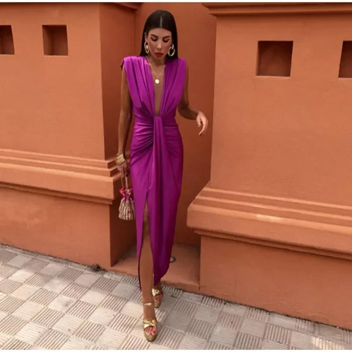 Levoire | Dyp Robe Sans Manches V Profond Tendance Longue