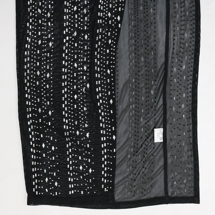 Levoire | Cristal Épaule Haut Fente Latérale Maxi Robes