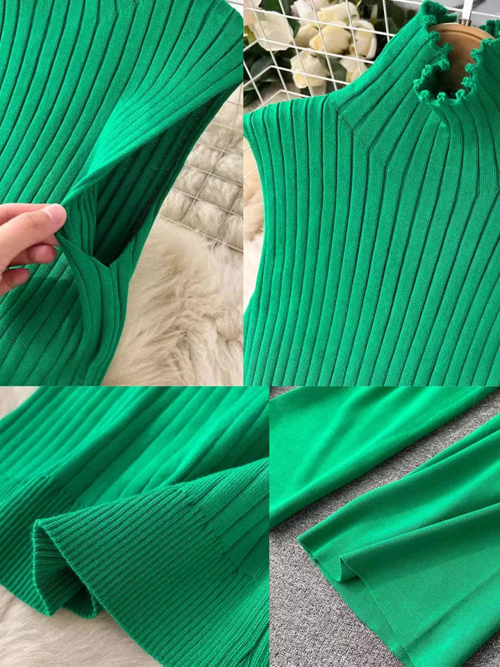 Levoire | Ensemble Tricot De 3 Pièces - Pull, Pantalon Ample, Cardigan