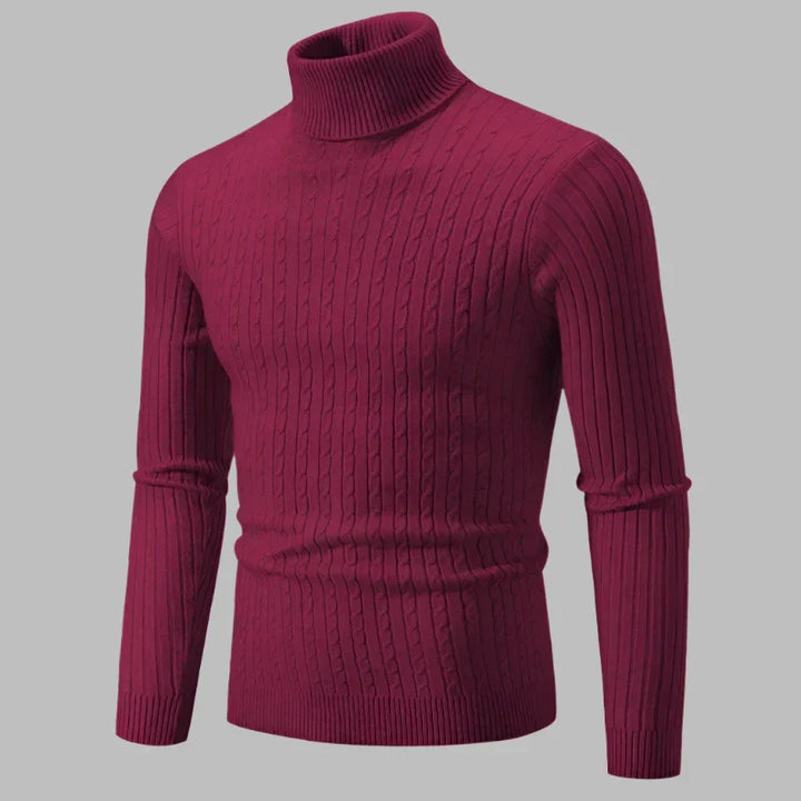 Levoire | Pull En Tricot Pour Homme À Motif Torsadé Rouge vin