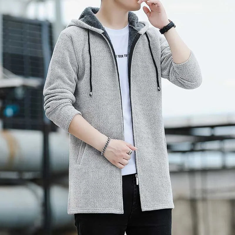 Levoire | Sweat À Capuche Pour Hommes Plus Long Et Plus Robuste Avec Fermeture Éclair Gris clair