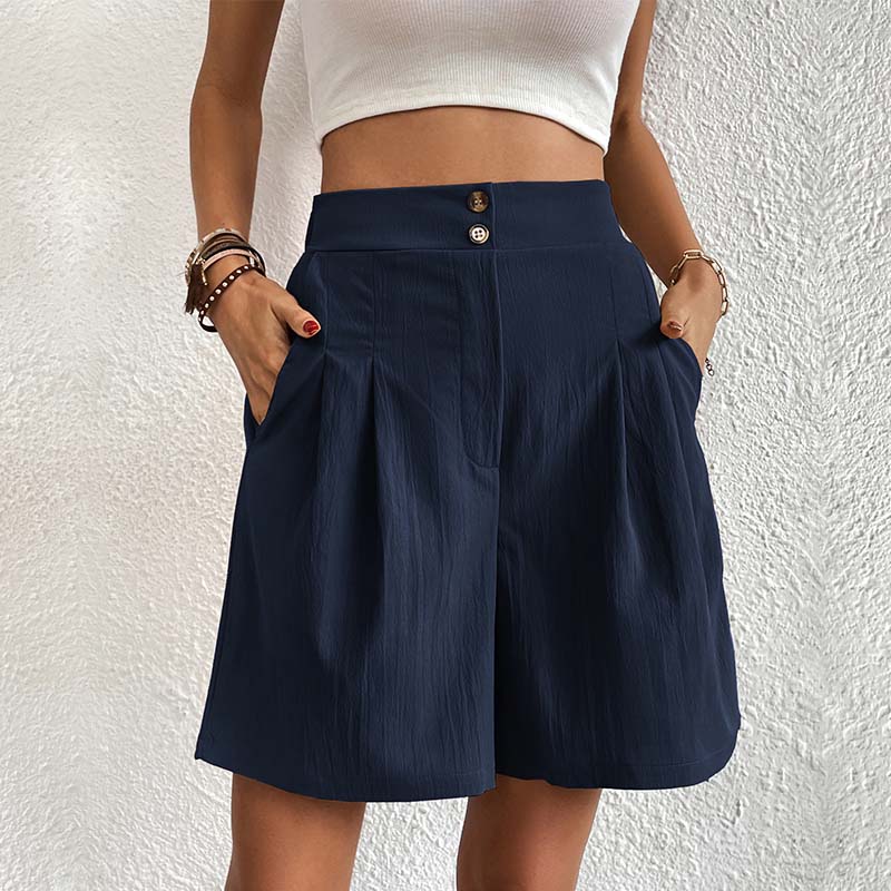 Levoire | Pantalons Bermuda Colorés Décontractés Pour Femmes Bleu marine