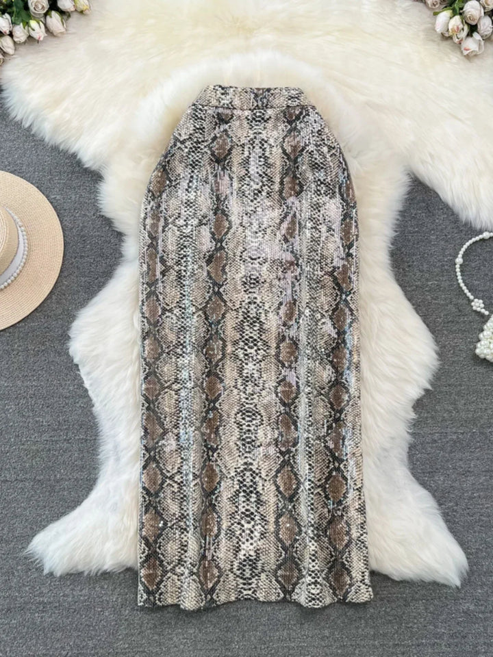 Levoire | Jupe En Simili Cuir Imprimé Léopard Pour Un Look Sauvage Et Moderne Motif crocodile