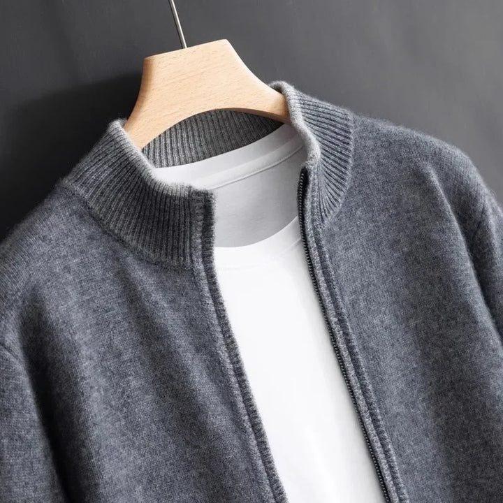 Levoire | Veste en cachemire avec fermeture éclair Gris