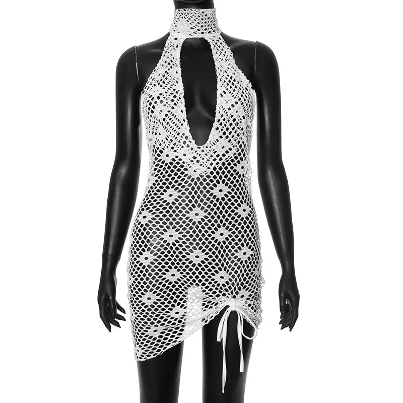 Levoire | Robe Mini V-Décolleté En Maille Åpen