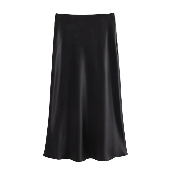 Levoire | Jupe Maxie En Satin Pour Femmes Noir