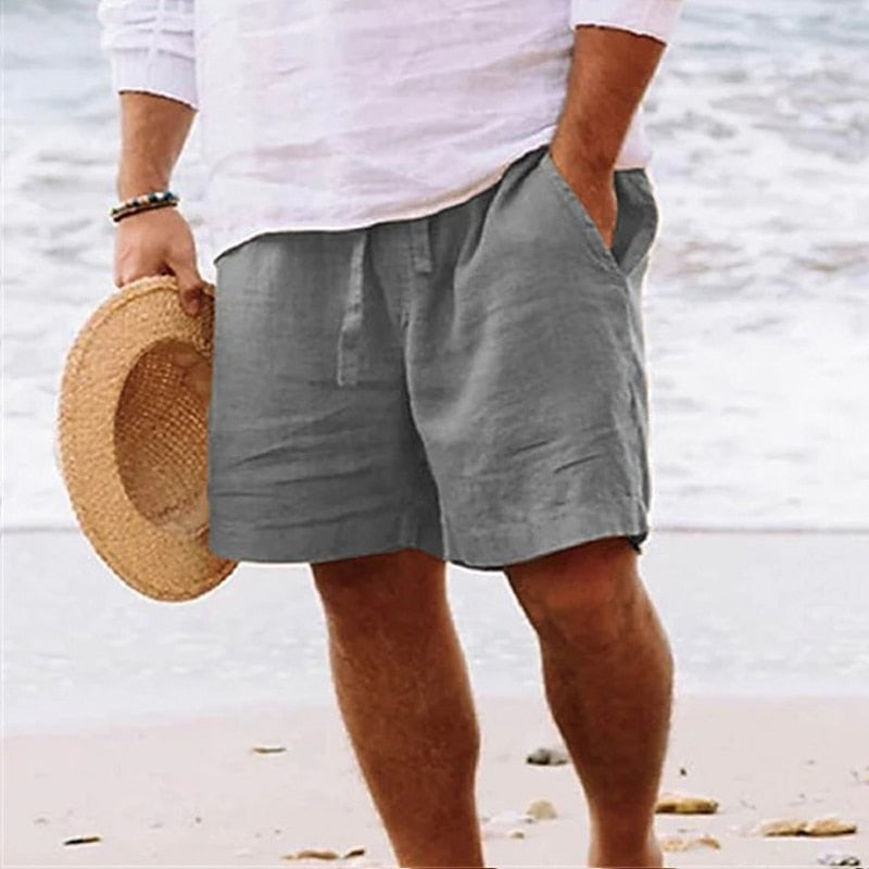 Levoire | Shorts En Lin Élégant Pour Hommes Luxe Et Confort Dans Le Style D'Été Gris clair