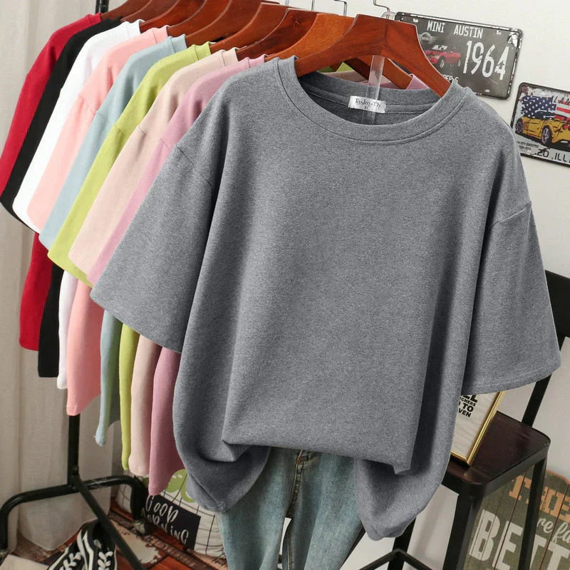 Levoire | T-Shirt En Coton Surdimensionné Gris clair