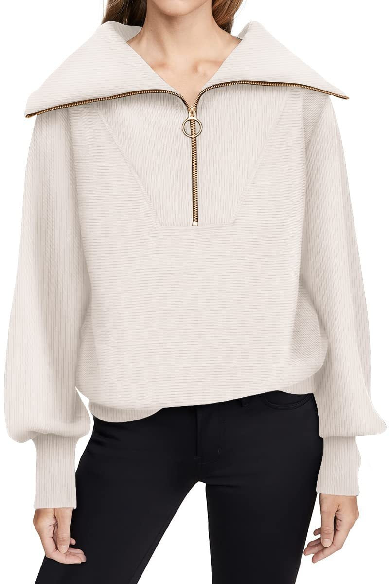 Levoire | Pulls Grande Taille Blanc Avec Grand Col