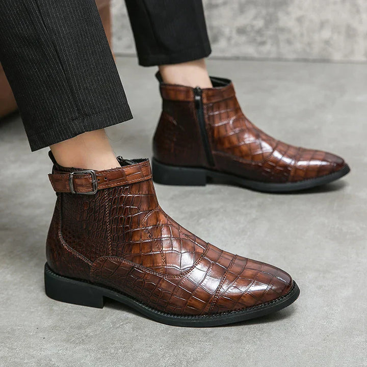 Levoire | Bottes en cuir à la cheville avec boutons