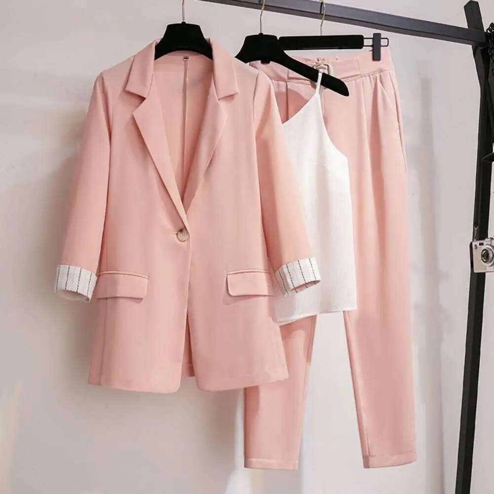 Levoire | 3 Pièces/Ensemble Blazer Costume Rosa