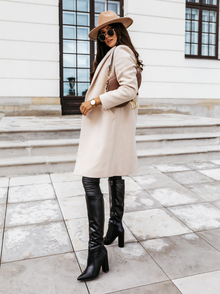 Levoire | Veste Longue Avec Bouton Khaki