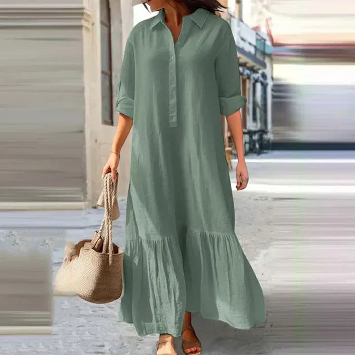 Levoire | Robe Chic À Manches Longues Vert