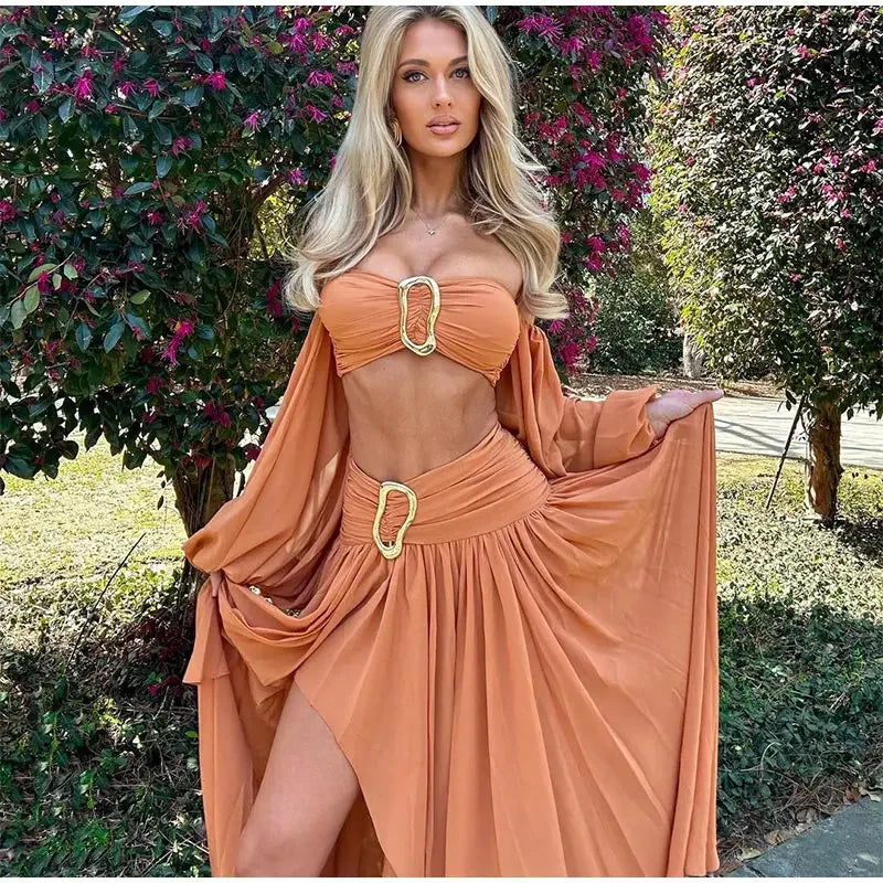 Levoire | Robe Maxi Courte À Épaules Nues