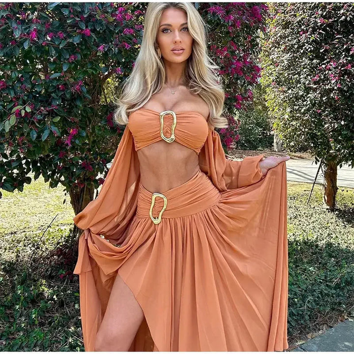 Levoire | Robe Maxi Courte À Épaules Nues