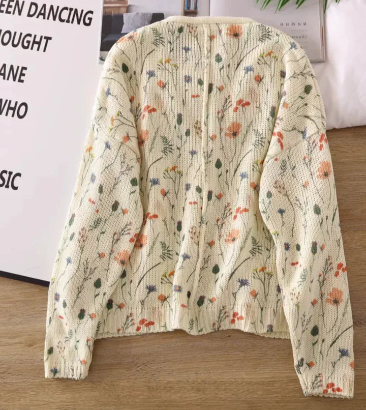 Levoire | Élégante Veste En Tricot Avec Imprimé Floral
